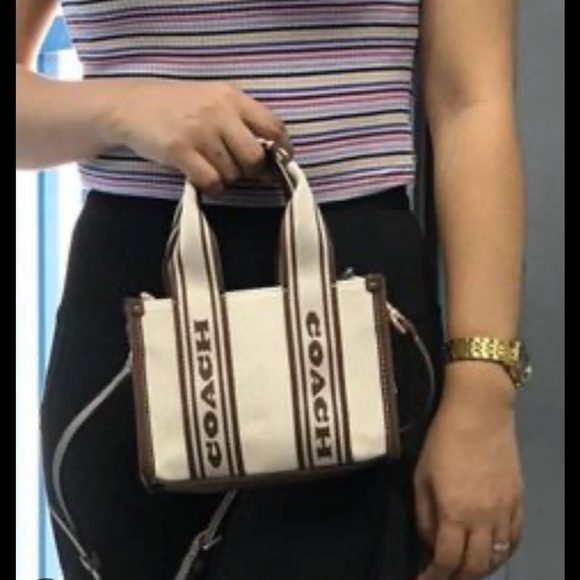 Coach Cream and Brown Tote Bag - Picture 3 of 3